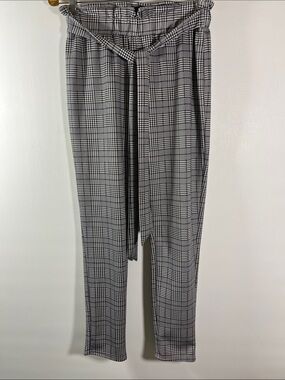 SHEIN Women Pants Black & White Elastic w Tie Waist Size M